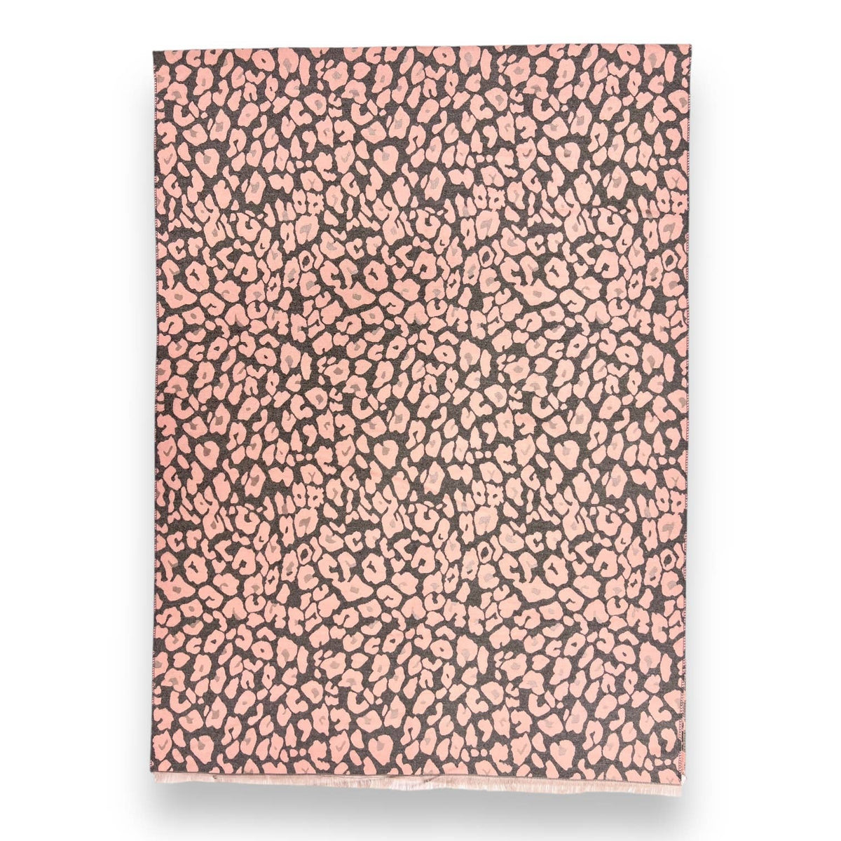 Wintersjaal met luipaardprint en franjes