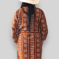 Kimono Vest van Afrikaanse Print - Bruin
