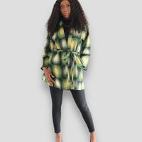 Kimono van Afrikaanse Print- Groen/Geel