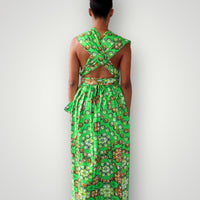 Multiway Maxi Jurk van Afrikaanse Print - Groen.