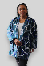 Afbeelding in Gallery-weergave laden, Kimono Vest van Afrikaanse Print - Blauw
