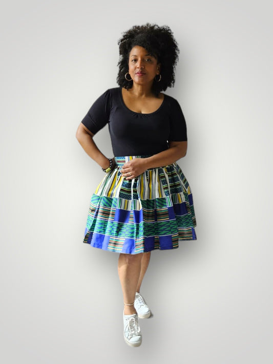 Midi Rok van Afrikaanse Print - Multicolor 5