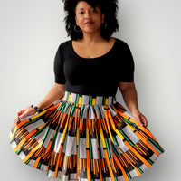 Midi Rok van Afrikaanse Print - Multicolor 2