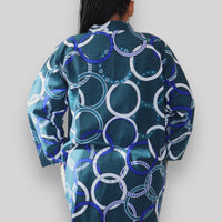 Kimono Vest van Afrikaanse Print - Blauw