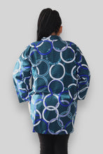 Afbeelding in Gallery-weergave laden, Kimono Vest van Afrikaanse Print - Blauw
