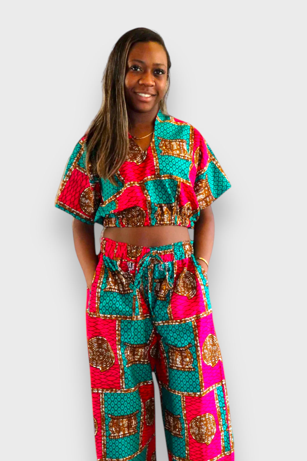 Baggy Broek – Geometrische Print in Felle Kleuren