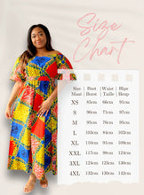 Afbeelding in Gallery-weergave laden, Off Shoulder Maxi Jurk van Afrikaanse Print - Multicolor 1
