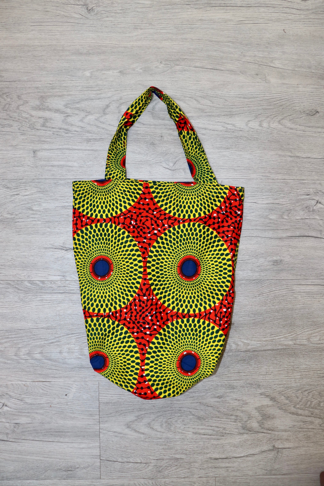 Tote Tas in Afrikaanse Print - Rood/Geel