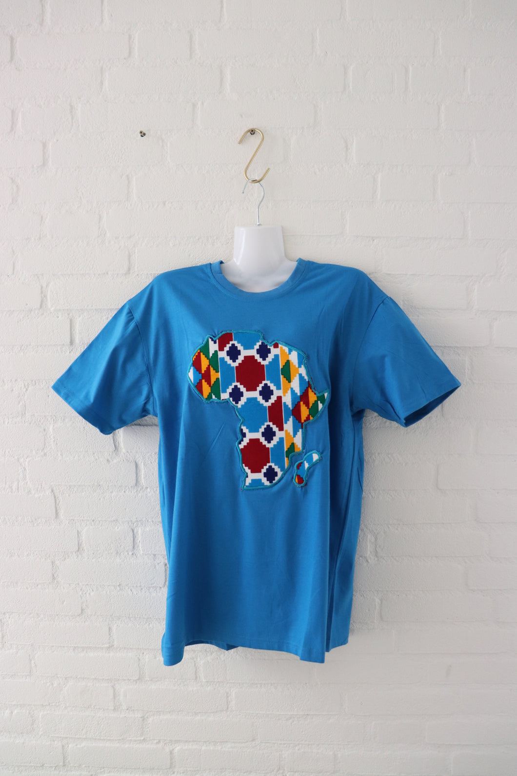 Afrikaanse Continent Print Tshirt (Unisex) - Licht Blauw