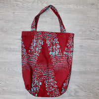 Tote Tas in Afrikaanse Print - Donker Rood