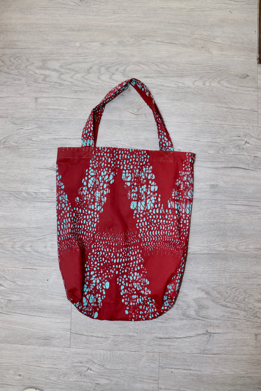 Tote Tas in Afrikaanse Print - Donker Rood