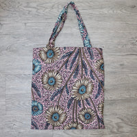 Tote Tas in Afrikaanse Print - Licht Paars/Blauw