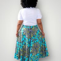 Maxi Rok van Afrikaanse Print - Blauwgroen