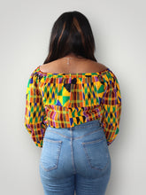 Afbeelding in Gallery-weergave laden, Kente Off Shoulder Top van Afrikaanse Print 1 Kente -
