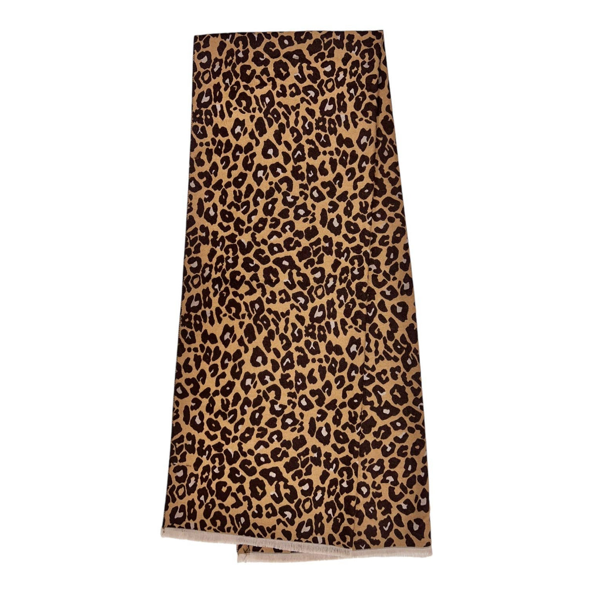 Wintersjaal met luipaardprint en franjes