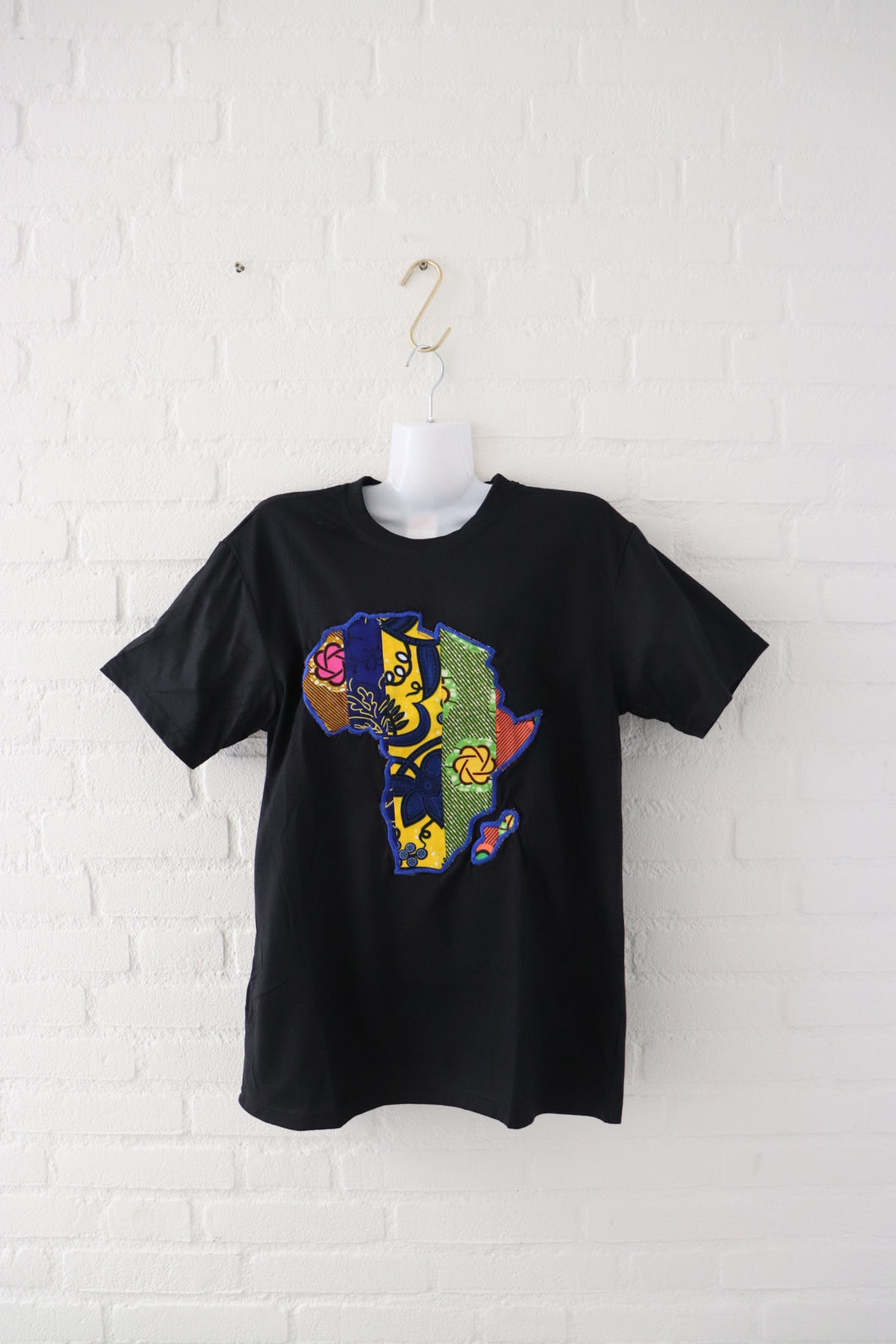 Afrikaanse Continent Print Tshirt (Unisex) - Zwart