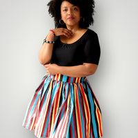 Midi Rok van Afrikaanse Print - Multicolor 3