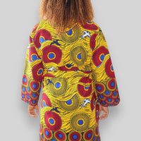 Kimono Vest van Afrikaanse Print - Geel/Rood
