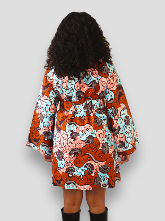 Kimono Jurk van Afrikaanse Print - Multicolor 2