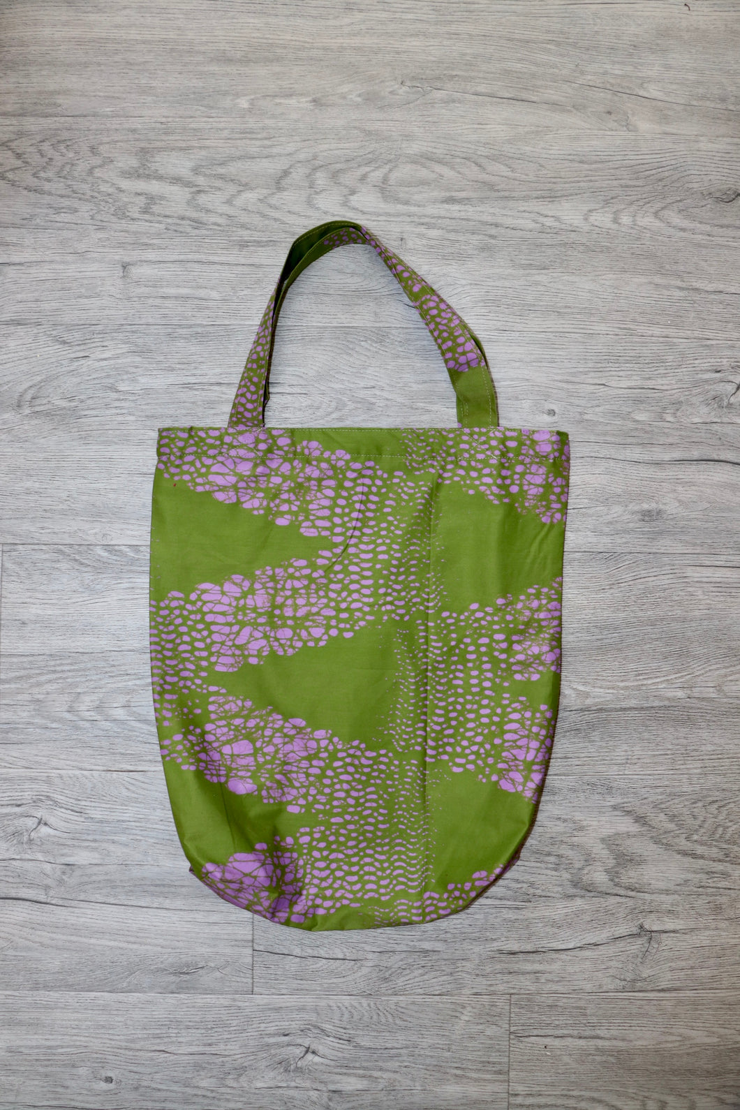 Tote Tas in Afrikaanse Print - Groen/Licht Roze