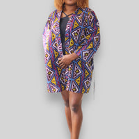 Kimono Vest in Afrikaanse Print - Paard/Geel