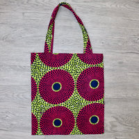 Tote Tas in Afrikaanse Print - Roze/Groen
