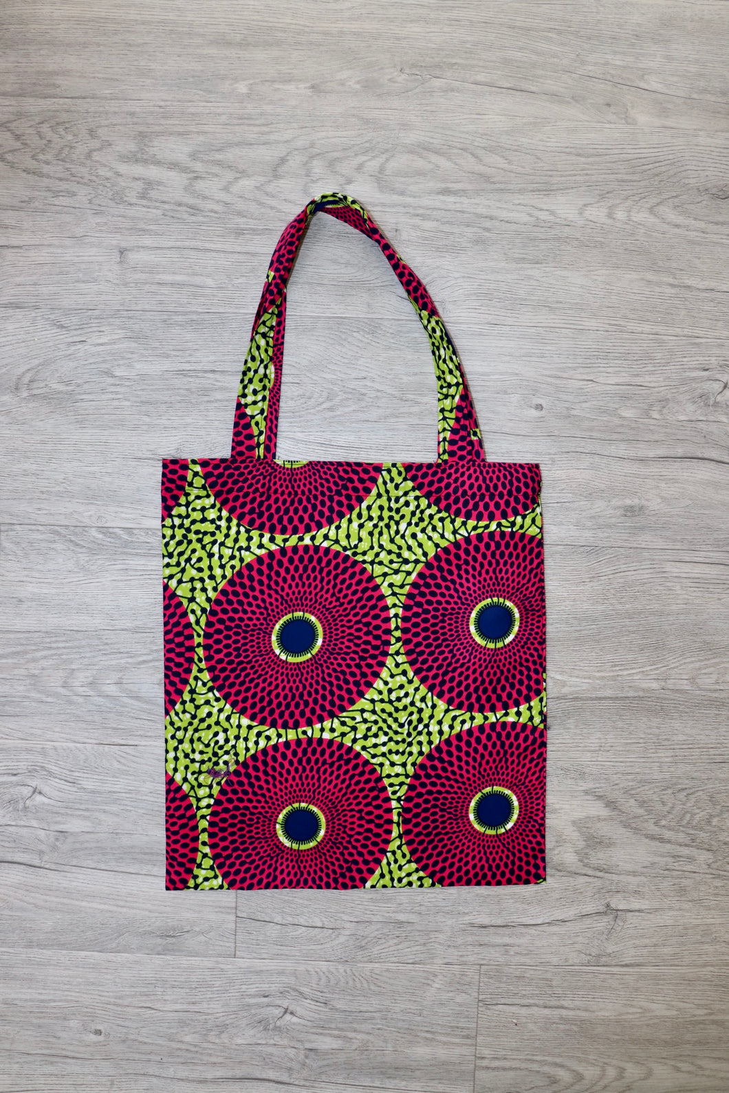 Tote Tas in Afrikaanse Print - Roze/Groen