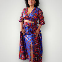 Top & Maxi Rok Co-Ord Set van Afrikaanse Print - Multicolor