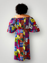 Afbeelding in Gallery-weergave laden, Off Shoulder Maxi Jurk van Afrikaanse Print - Multicolor 3
