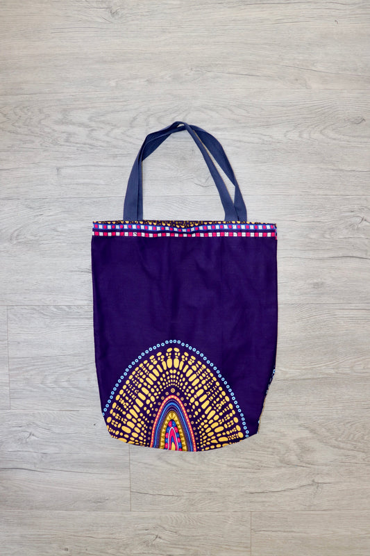 Tote Tas in Afrikaanse Print - Paars