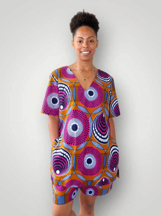 Shirt & Shorts Co-ord Set - Paars