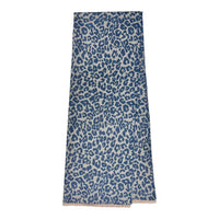 Wintersjaal met luipaardprint en franjes
