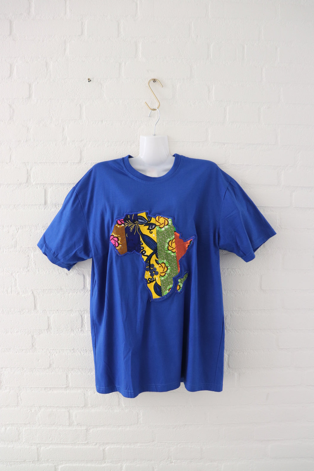 Afrikaanse Continent Print Tshirt (Unisex) - Blauw