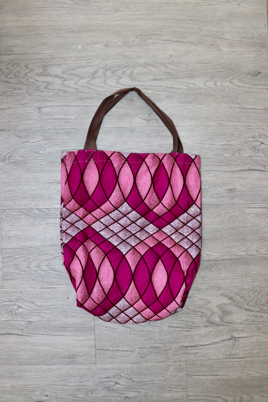 Tote Tas in Afrikaanse Print - Licht Roze /Fuschia