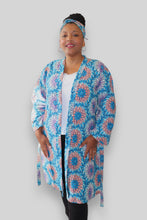 Afbeelding in Gallery-weergave laden, Kimono Vest in Afrikaanse Print - Blauw/Roze
