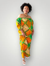 Afbeelding in Gallery-weergave laden, Off Shoulder Maxi Jurk van Afrikaanse Print - Multicolor 1
