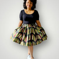Midi Rok van Afrikaanse Print - Multicolor 4