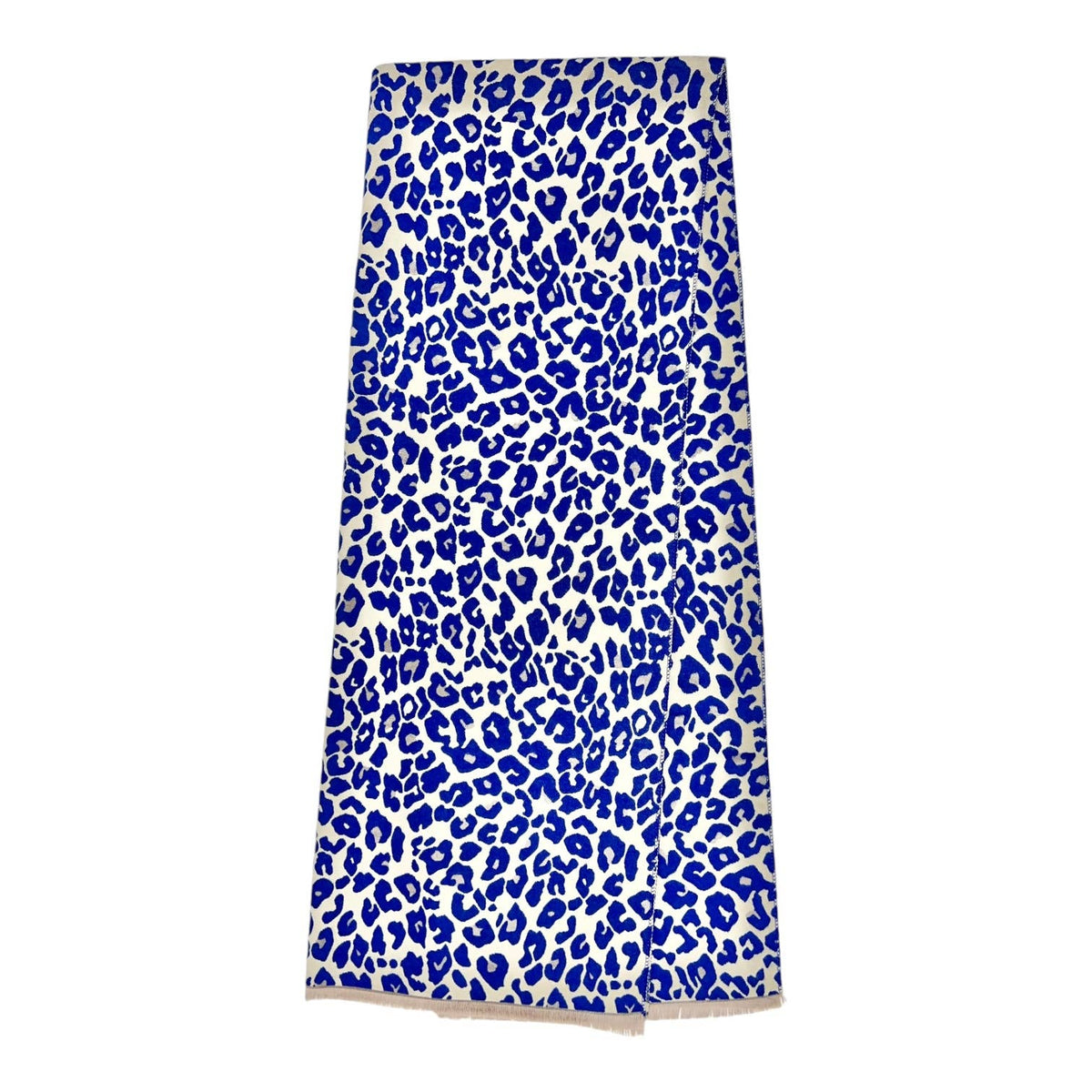 Wintersjaal met luipaardprint en franjes