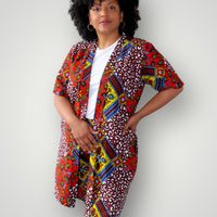 Kimono Vest & Shorts Co-ord Set - Multicolor