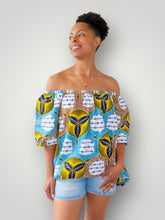 Afbeelding in Gallery-weergave laden, Off Shoulder Top van Afrikaanse Print - Multicolor
