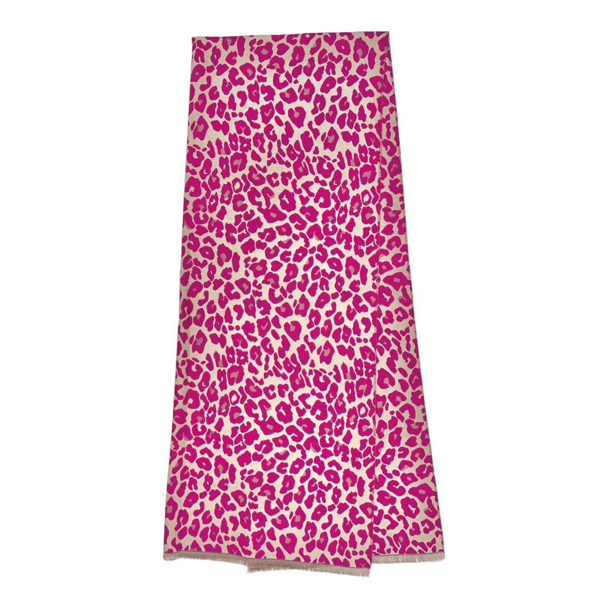 Wintersjaal met luipaardprint en franjes