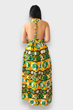 Afbeelding in Gallery-weergave laden, Infinity Multiway Maxi Jurk van Afrikaanse Print - Geel/Groen
