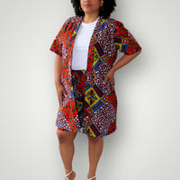 Kimono Vest & Shorts Co-ord Set - Multicolor