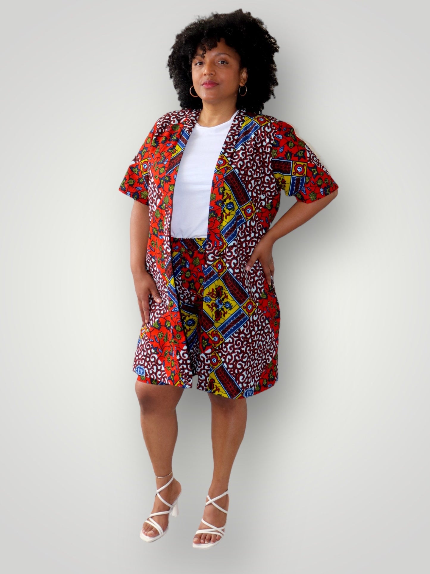 Kimono Vest & Shorts Co-ord Set - Multicolor
