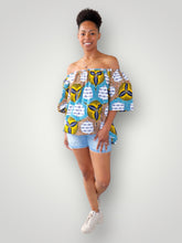 Afbeelding in Gallery-weergave laden, Off Shoulder Top van Afrikaanse Print - Multicolor
