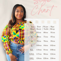 Off Shoulder Top van Afrikaanse Print - Multicolor