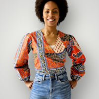 Wrap Top van Afrikaanse Print - Multicolor 1