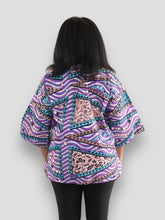 Afbeelding in Gallery-weergave laden, Dashiki Top van Afrikaanse Print - Paars/Blauw
