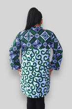 Afbeelding in Gallery-weergave laden, Kimono Vest in Afrikaanse Print - Paars/Groen 2
