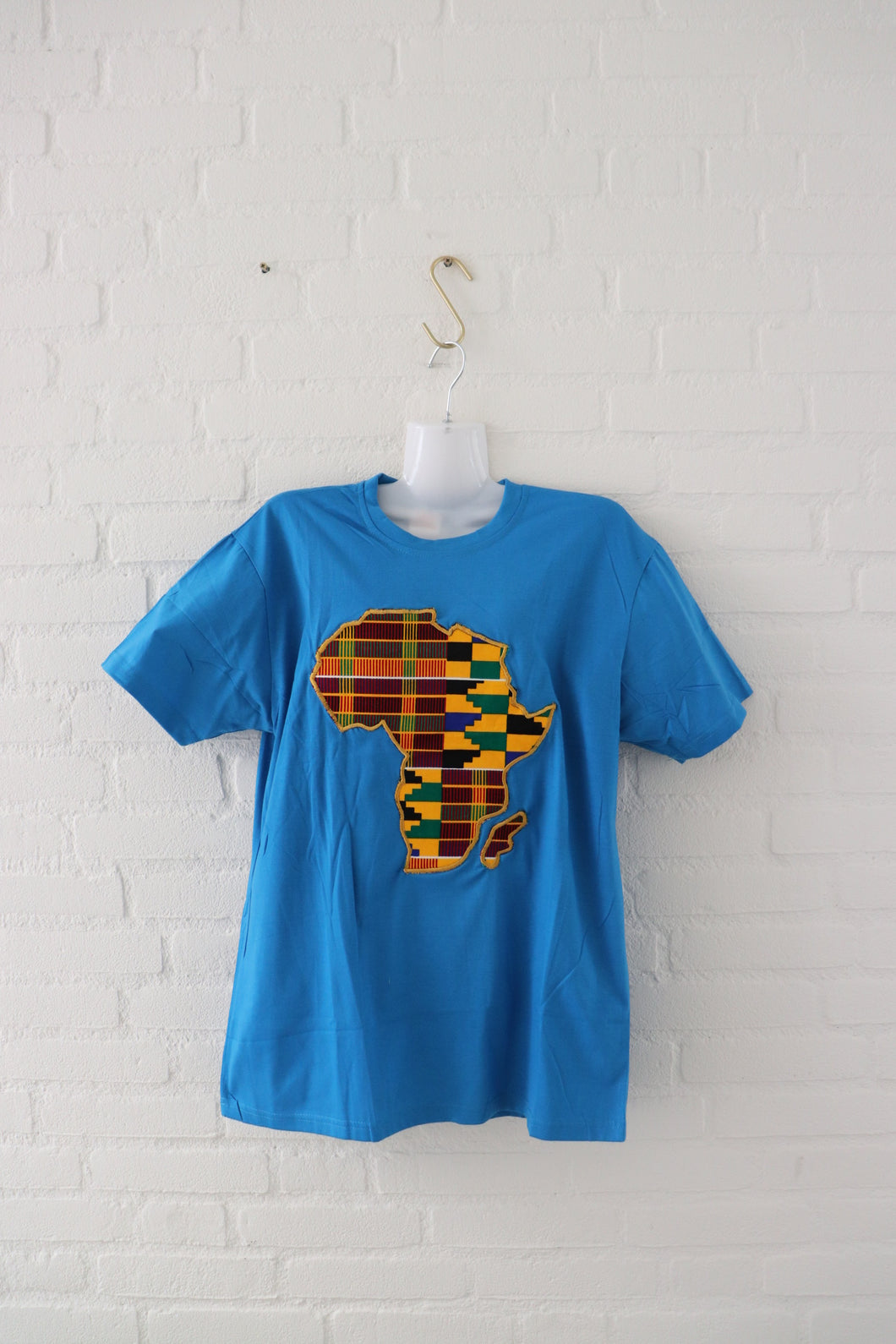 Afrikaanse Continent Print Tshirt (Unisex) - Licht Blauw